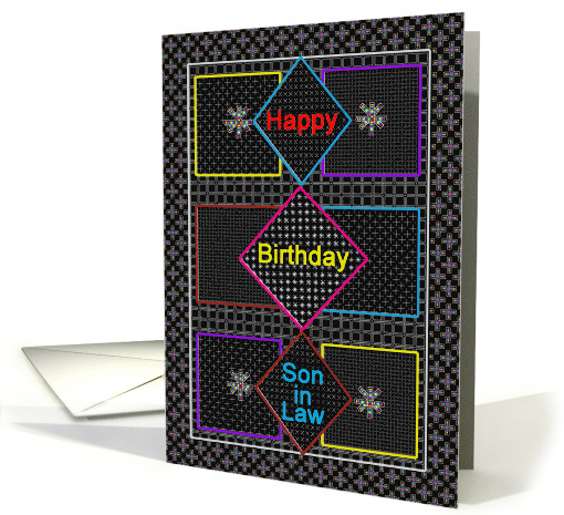 Birthday, Son-in-law, Abstract Black Squares and Diamond... (617137)