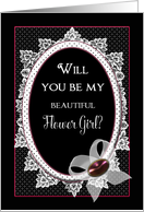 Invitation, Bridal Party Invitation for Flower Girl, Victorian Flare card