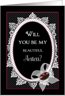 Invitation, Bridal Invite, Victorian Flare, Will You Be My Hostess? card