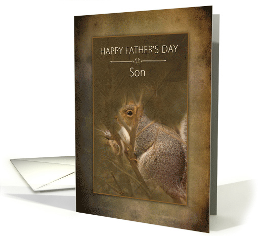 Father's Day,Son, Squirrel in Wild on Branch card (631613)