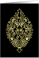 Black & Gold Ornate Note Card