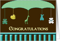 Congratulations - New Baby - Crib Carasol card