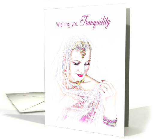 Peace & Tranquility Wishes, Thinking of you, Blank Inside card