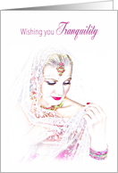 Peace & Tranquility Wishes, Thinking of you, Blank Inside card