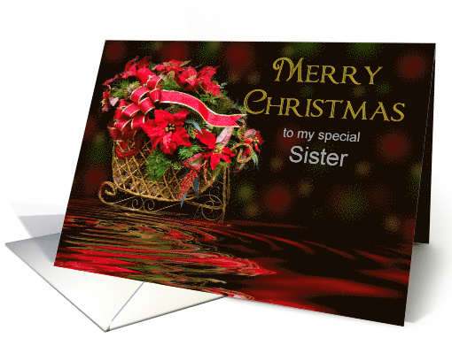 Christmas Sister, Sleigh Basket of Poinsettas and... (709515)