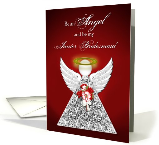 Junior Bridesmaid - Be an Angel and be my - RED card (716915)