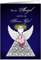 Flower girl - Be an Angel and be my - blue card