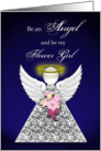 Flower girl - Be an Angel and be my - blue card