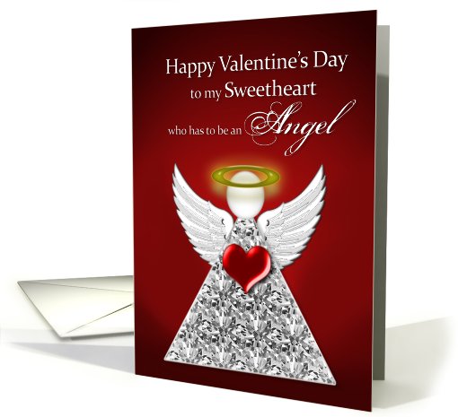 Valentine's Day -Sweetheart -  Angel  - red card (717561)