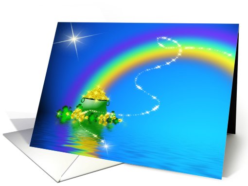 Happy St. Patrick's Day - Rainbow - Pot of Gold card (753372)