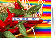 Cinco de Mayo, Hot Peppers, Bright and Colorful card