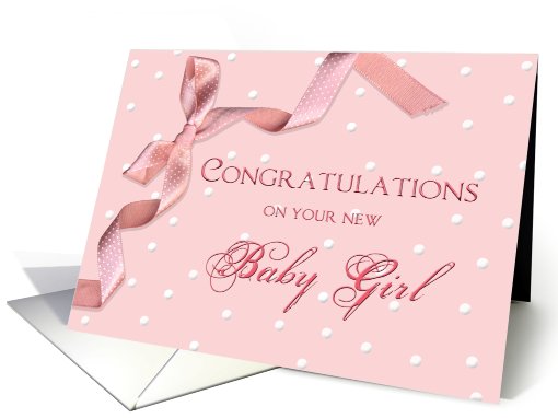CONGRATULATIONS - Baby Girl - Pink Polka Dots card (755237)