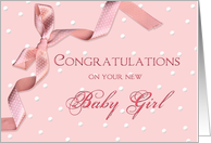 CONGRATULATIONS - Baby Girl - Pink Polka Dots card