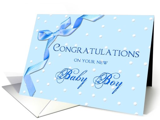 CONGRATULATIONS - Baby Boy - Blue -  Polka Dots card (755240)