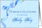 CONGRATULATIONS - Baby Boy - Blue - Polka Dots card