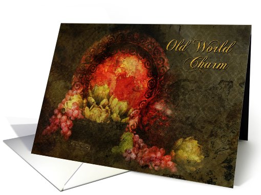 Old World Charm - Texture - Vintage - fruit bowl card (772101)