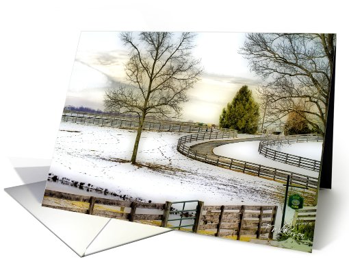 Horse Farm - Blank Card - Nature - Winter card (779495)