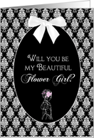 Bridal Collection -Flower Girl - Old Fashion - Black/White card