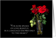 Note Card - Ruby Red Roses - Flowers - Quote card