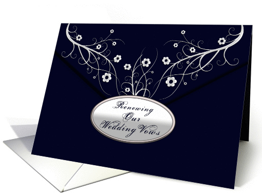 Renewing Wedding Vows Invitation - Envelope Look - Floral Design card