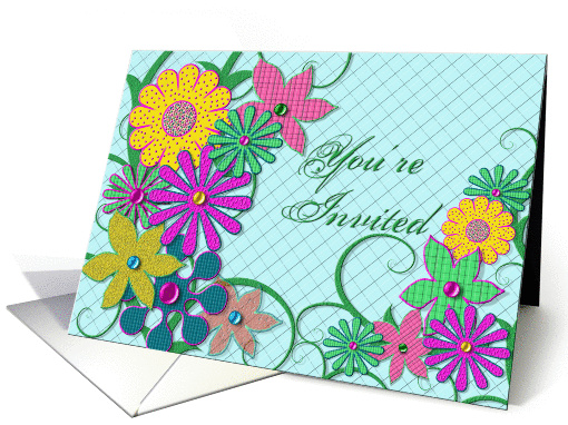 You're Invited - Multi-Purpose - Floral Design - colorful card