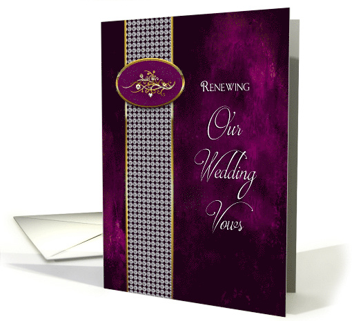 Renew Wedding Vows Invitation,Elegant Deep Purple with... (856614)