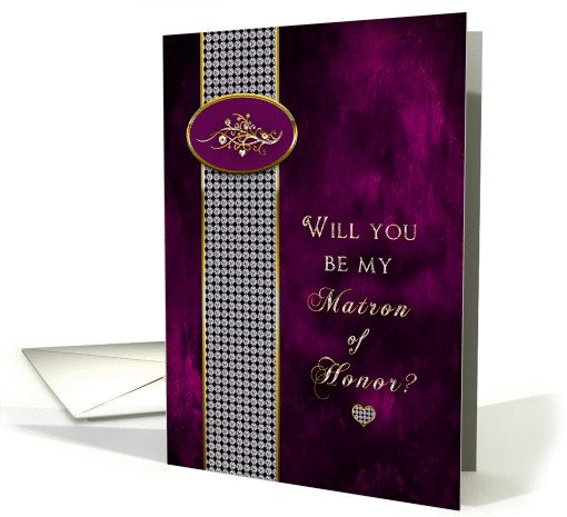 Matron of Honor - Bridal Party Invitation - Purple -... (856985)