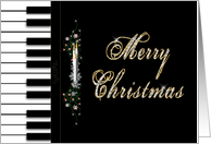 Christmas Greeting - Piano - Candles - Keyboard - Musicians card