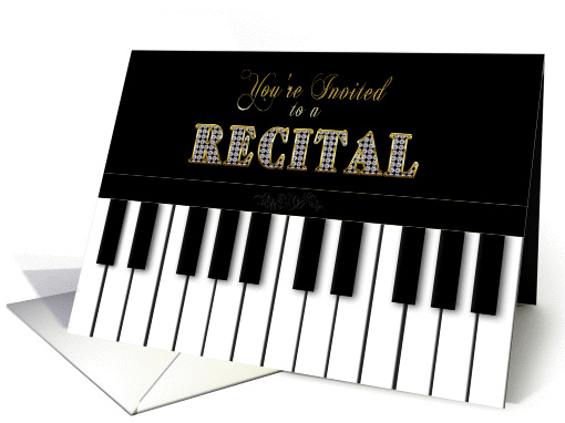 Recital - You're Invited - Piano - Keyboard card (860312)