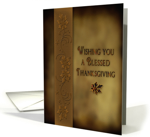 Thanksgiving - Blessed - Brown Leaves card (860693)