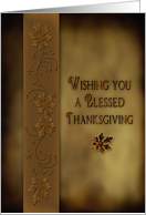 Thanksgiving - Blessed - Brown Leaves card