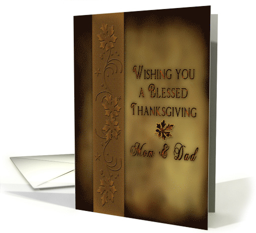Thanksgiving, Mom & Dad, Blessed, Leaves, Brown card (860699)