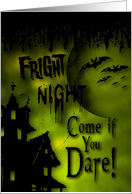 Halloween - Fright Night - Party Invitation - Green - Bats - Blood card