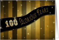 100th Birthday - Glorious Years - Gold - Diamonds faux - stars card