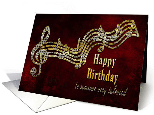 Birthday - Talented - Musical notes - Diamond Faux - Invitation card