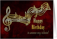 Birthday - Talented - Musical notes - Diamond Faux - Invitation card