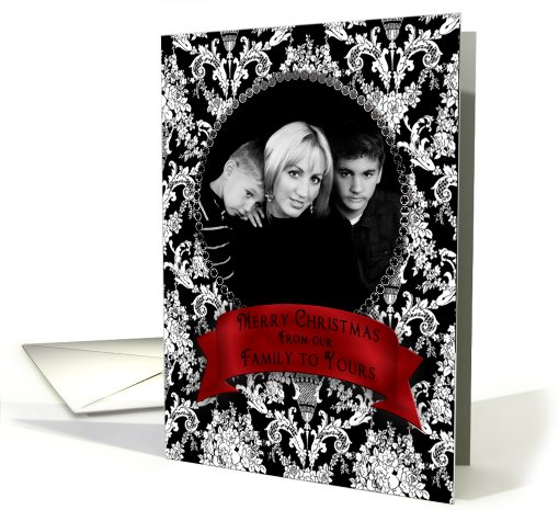 Christmas - Vintage - Photo Card - Black/White/RED card (867472)