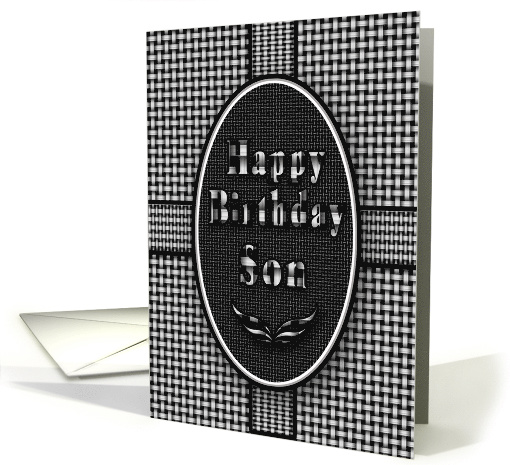 Birthday, Son, Abstract Black, White Patterns card (868341)