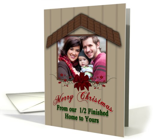 Christmas, House, photo insert, 1/2 finished card (879372)