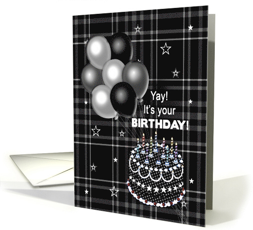 Birthday,Fun, Shades of Black & White and Patterns card (889958)