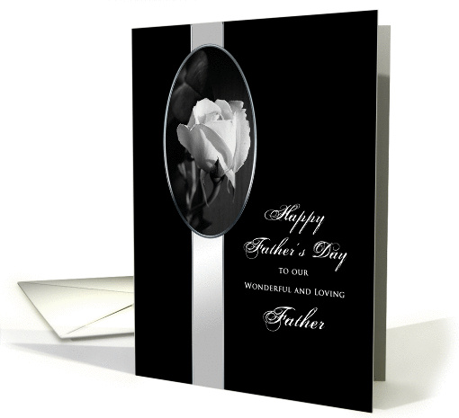 Father's Dad - Father -Black & White - White Rose card (895300)