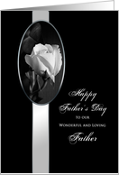 Father’s Dad - Father -Black & White - White Rose card