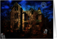 Scary Halloween - Haunted House - Graves card