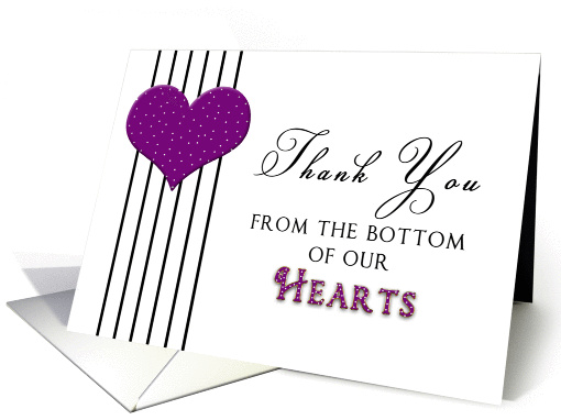 Thank You - Polka Dot Heart -Purple/Black
 card (900124)