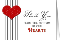 Thank You - Polka Dot Heart -Red/Black card