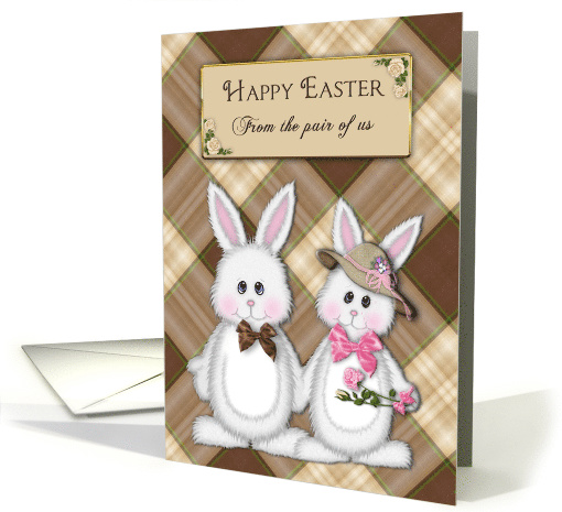 EASTER, From the Pair of us, Bunny Couple Dressed-up card (900459)