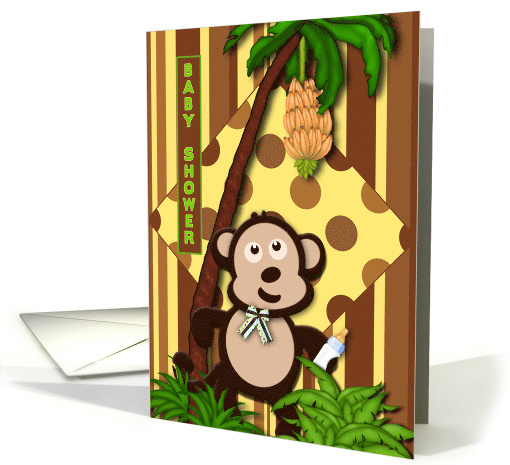 Baby Shower Invitation, Sweet Baby Monkey with Baby Bottle... (917006)