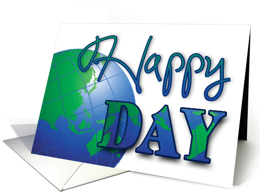 Happy Earth Day - World, Holiday, White Background card (918882)