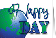 Happy Earth Day - World, Holiday, White Background card