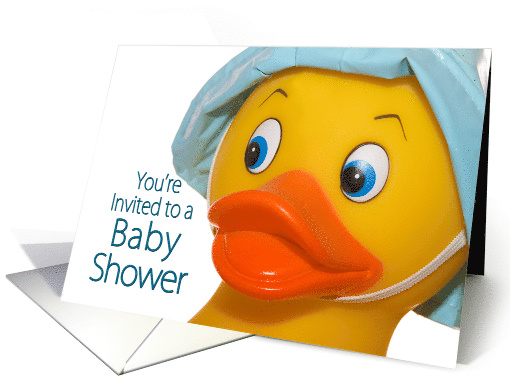Baby Shower Invitation, Yellow Rubber Duck card (919618)